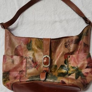 Patricia Nash Women's Heritage Floral Leather Shoulder Bag Preowned
